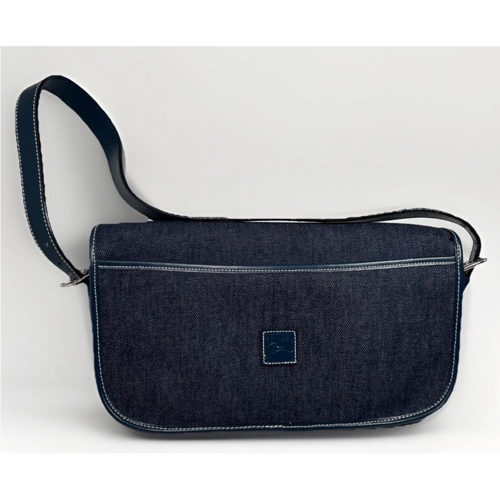 Vintage Dooney and Bourke Denim And Leather Purse Shoulder Bag Y2K Rare